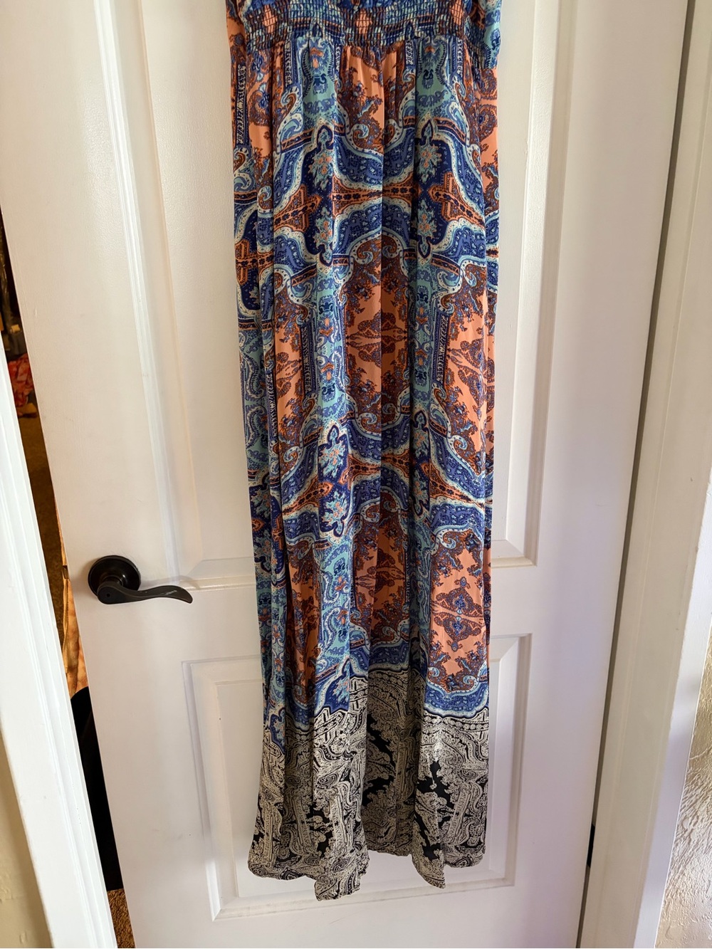 Maeve Blue & Brown Paisley V-Neck Maxi Dress - Picture 7 of 7